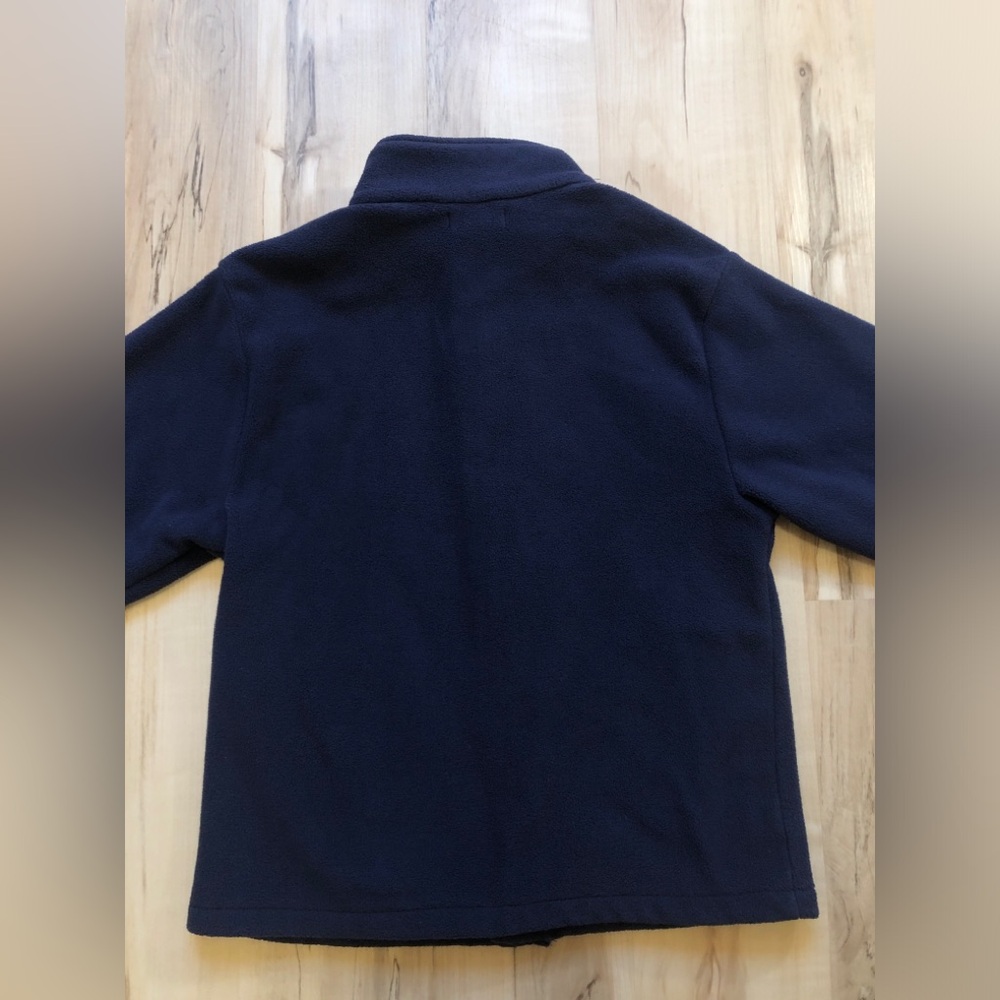 Vintage Polo Ralph Lauren Womens XS Navy Fleece Full Zip Jacket Red Pony Logo - Picture 10 of 16